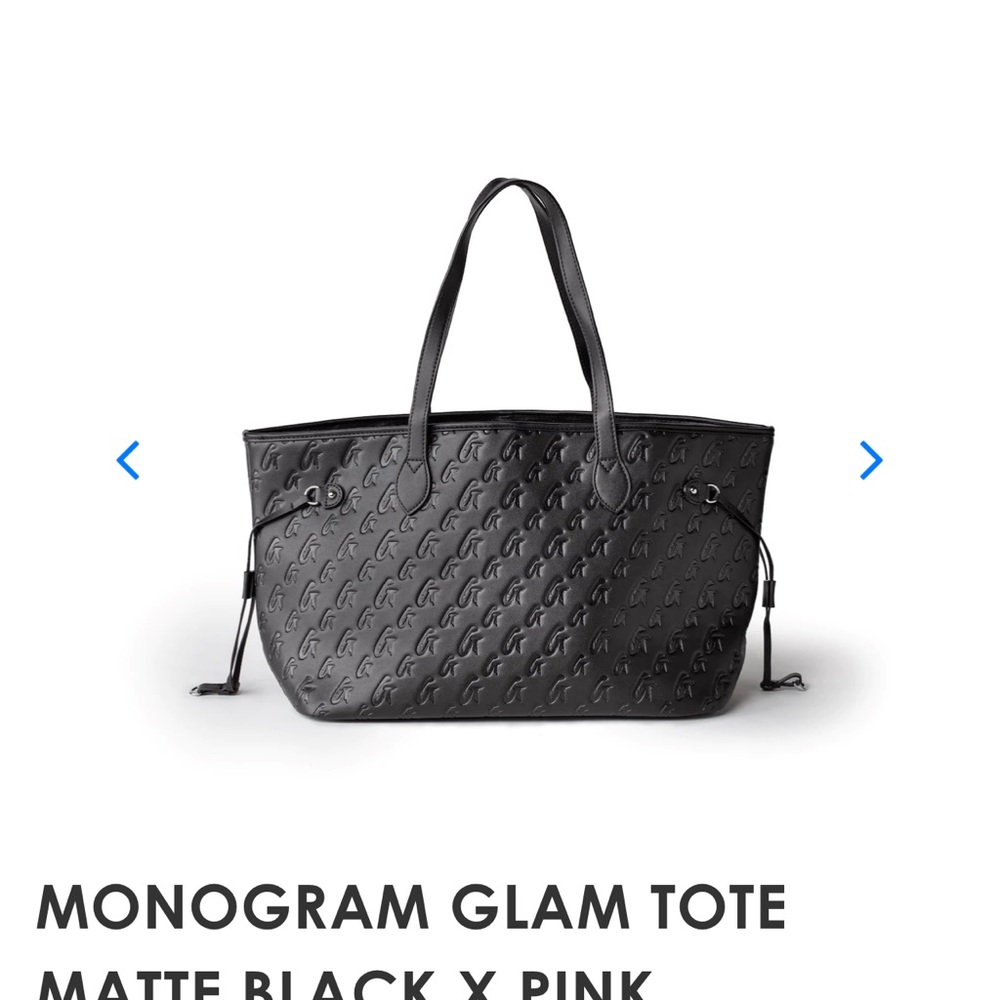 Glamaholic Black Matte Tote with pink lining